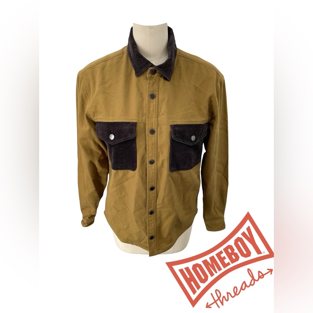 Frank & Oak Tan and Black Shirt Jacket